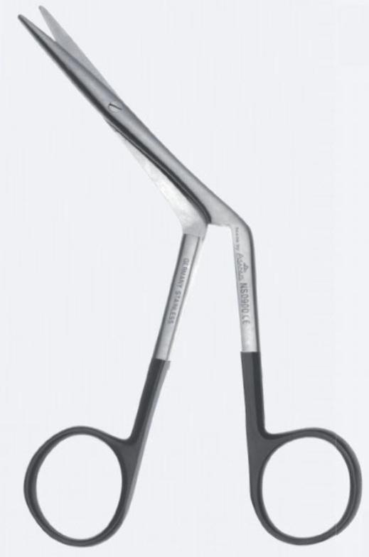 Ножиці,, "Heymann", "Supercut", для пластичної хірургії, вигнуті, по коліну, тупокінцеві, загальна довжина 175 мм. Бренд - Asanus Medizintechnik Gmb, Німеччина